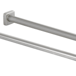 Photograph showing flange and tube detail on the Bobrick Extra-Heavy-Duty Shower Curtain Rod B-6047.