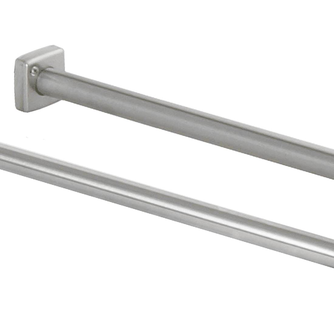 1-1/4 Diameter x 60 Length Satin Finish Bobrick 6047x60 ClassicSeries 304 Stainless Steel Extra Heavy Duty Shower Curtain Rod with Square End Flange