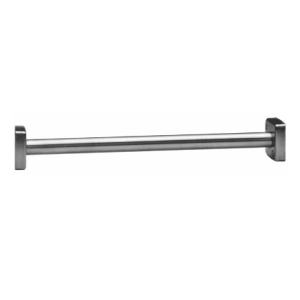Photograph of Bobrick Heavy-Duty Shower Curtain Rod B-6107 showing rod and flanges.