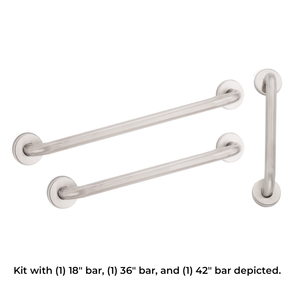 Grab Bar Set for ADA and ICC/ANSI Compliance Partition Plus
