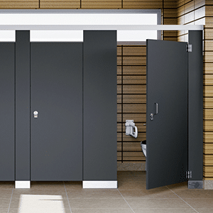 Black Phenolic Restroom Partitions