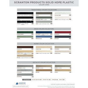 Color chart graphic for Scranton high-density polyethylene.