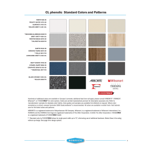 Color chart graphic for Bobrick compact laminate.