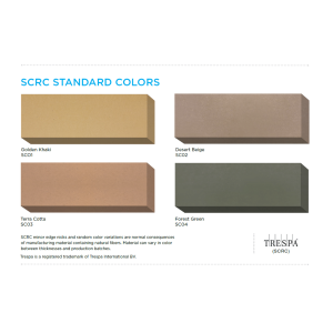 Color chart graphic for Bobrick solid-core reinforced composite.