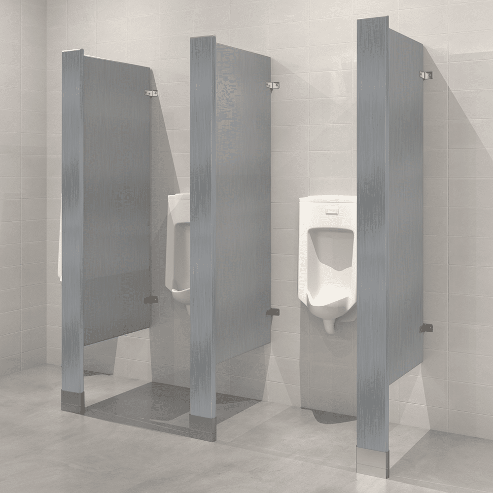 Floor Mounted Urinal Screen - Stainless Steel - Partition Plus