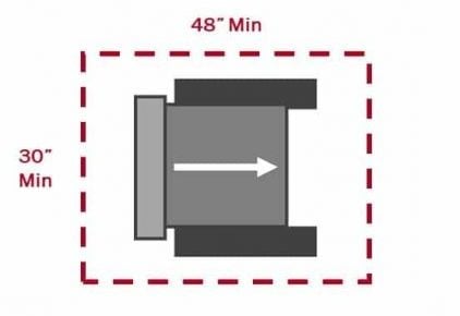 ADA compliant clear floor space diagram