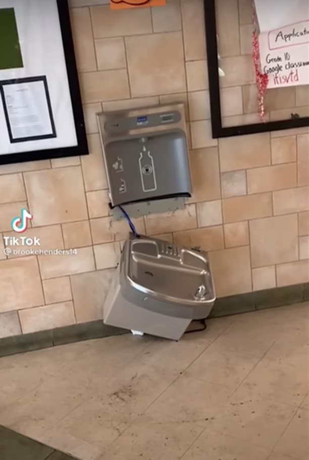 Broken water fountain devious licks trend