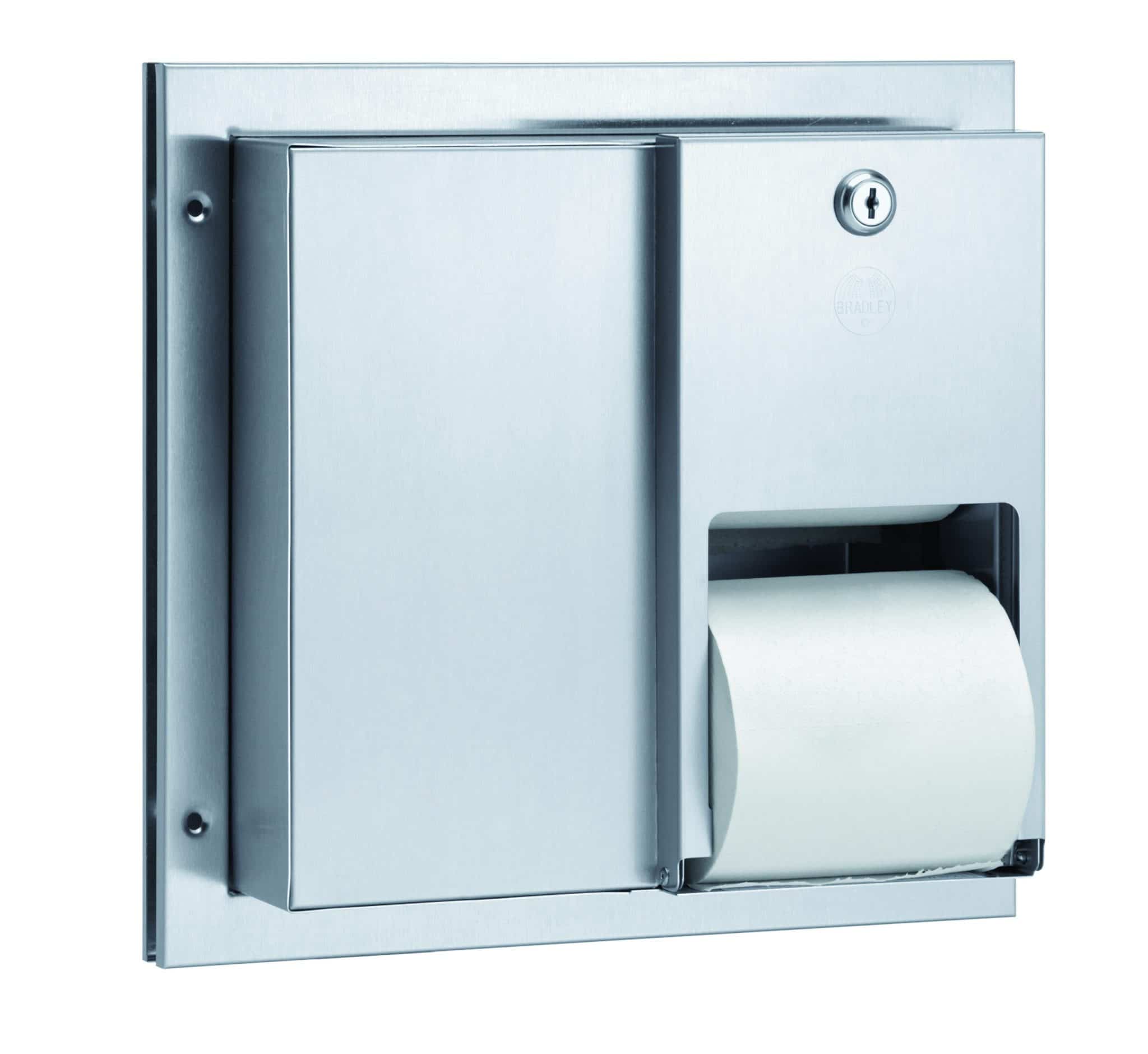 Bradley 5422 Partition Mounted Stainless Steel Toilet Paper Dispenser
