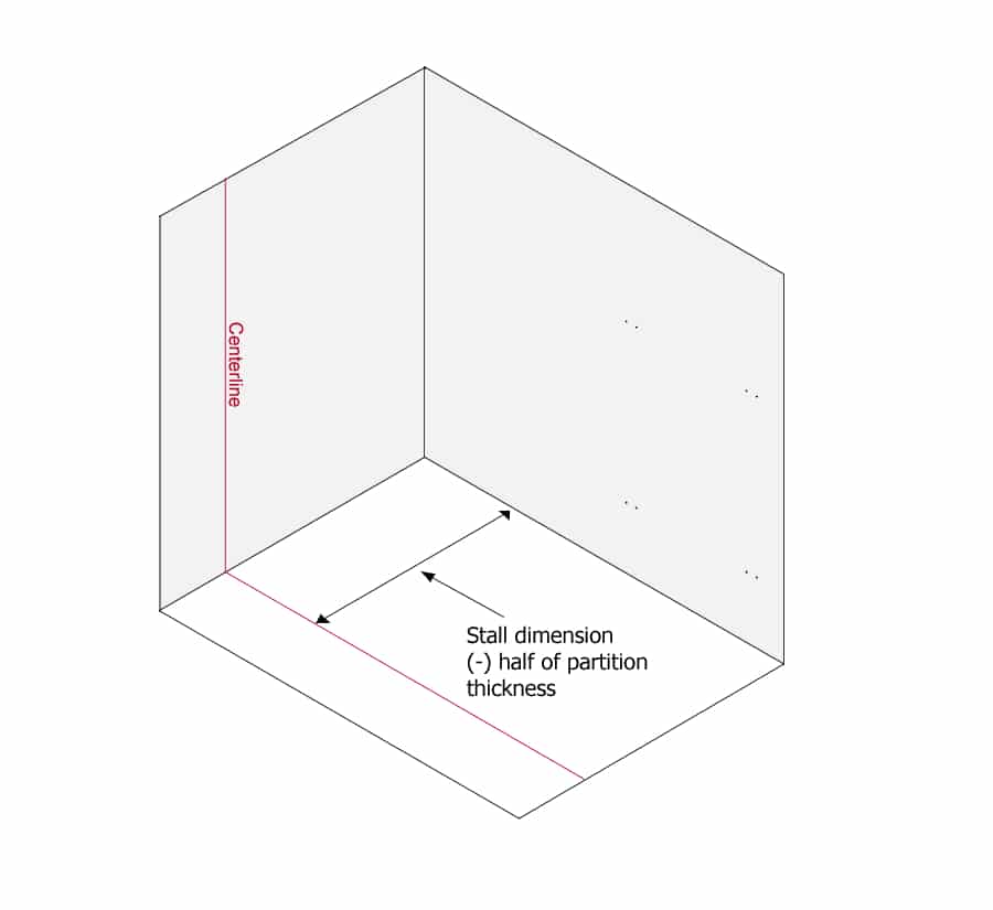 Diagram of Toilet Partition Installation Step 1