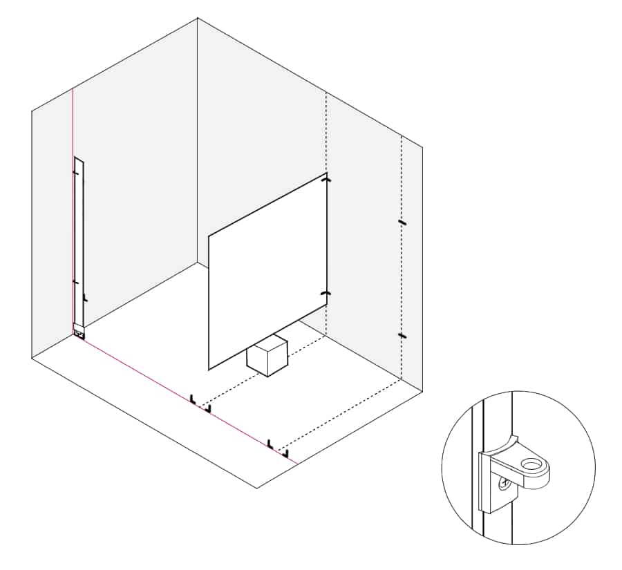 Diagram of Toilet Partition Installation Step 10