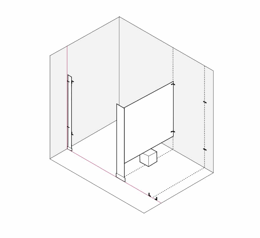 Diagram of Toilet Partition Installation Step 11