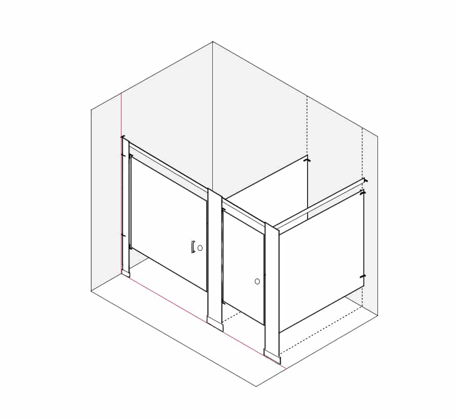 Diagram of Toilet Partition Installation Step 19