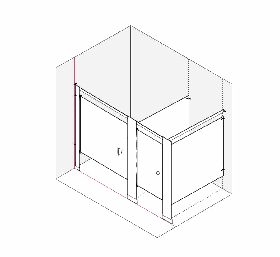 Diagram of Toilet Partition Installation Step 18