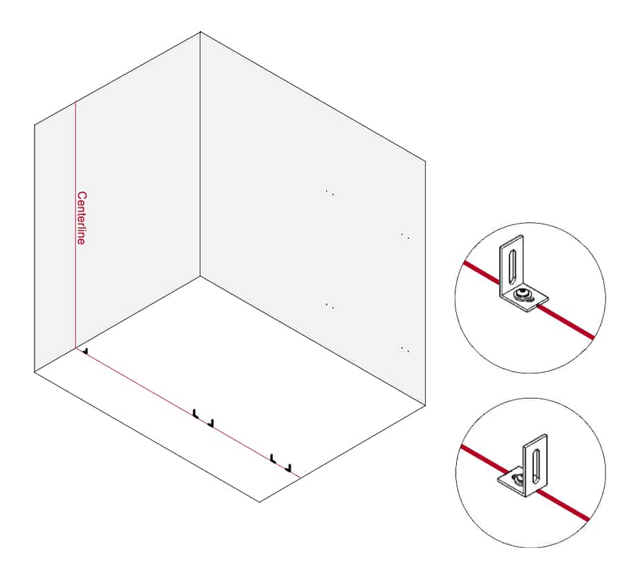 Diagram of Toilet Partition Installation Step 2