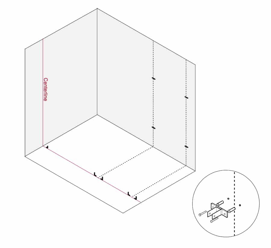 Diagram of Toilet Partition Installation Step 4