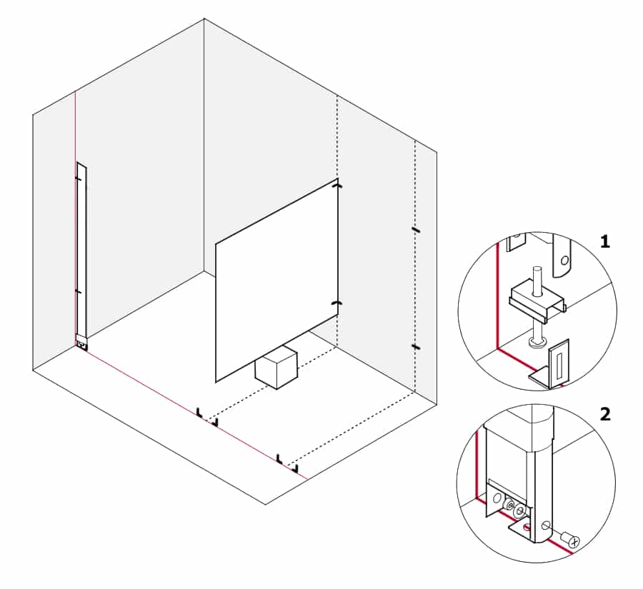 Diagram of Toilet Partition Installation Step 7