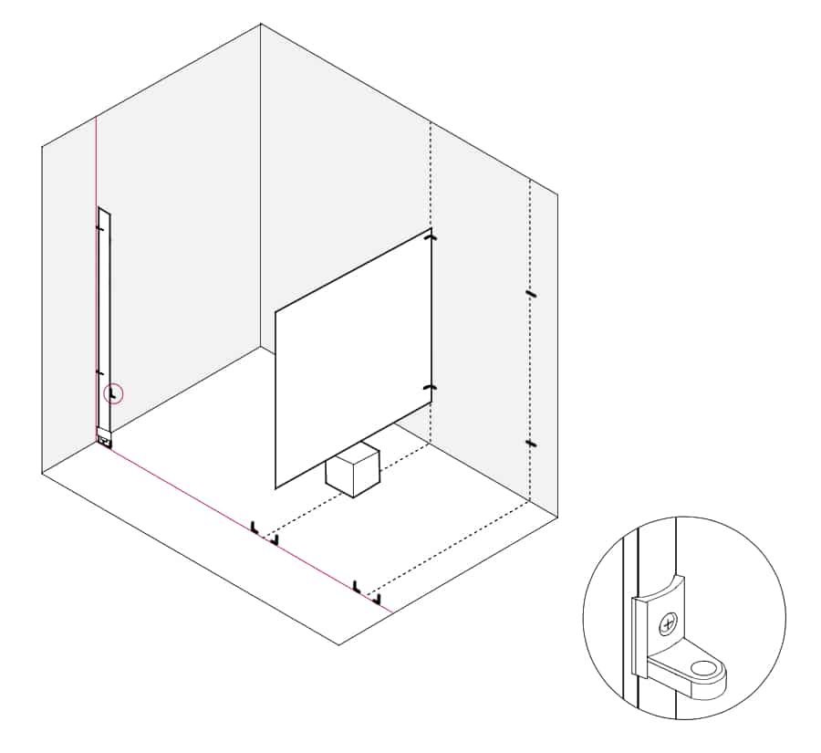 Diagram of Toilet Partition Installation Step 8