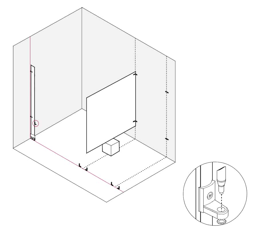 Diagram of Toilet Partition Installation Step 9