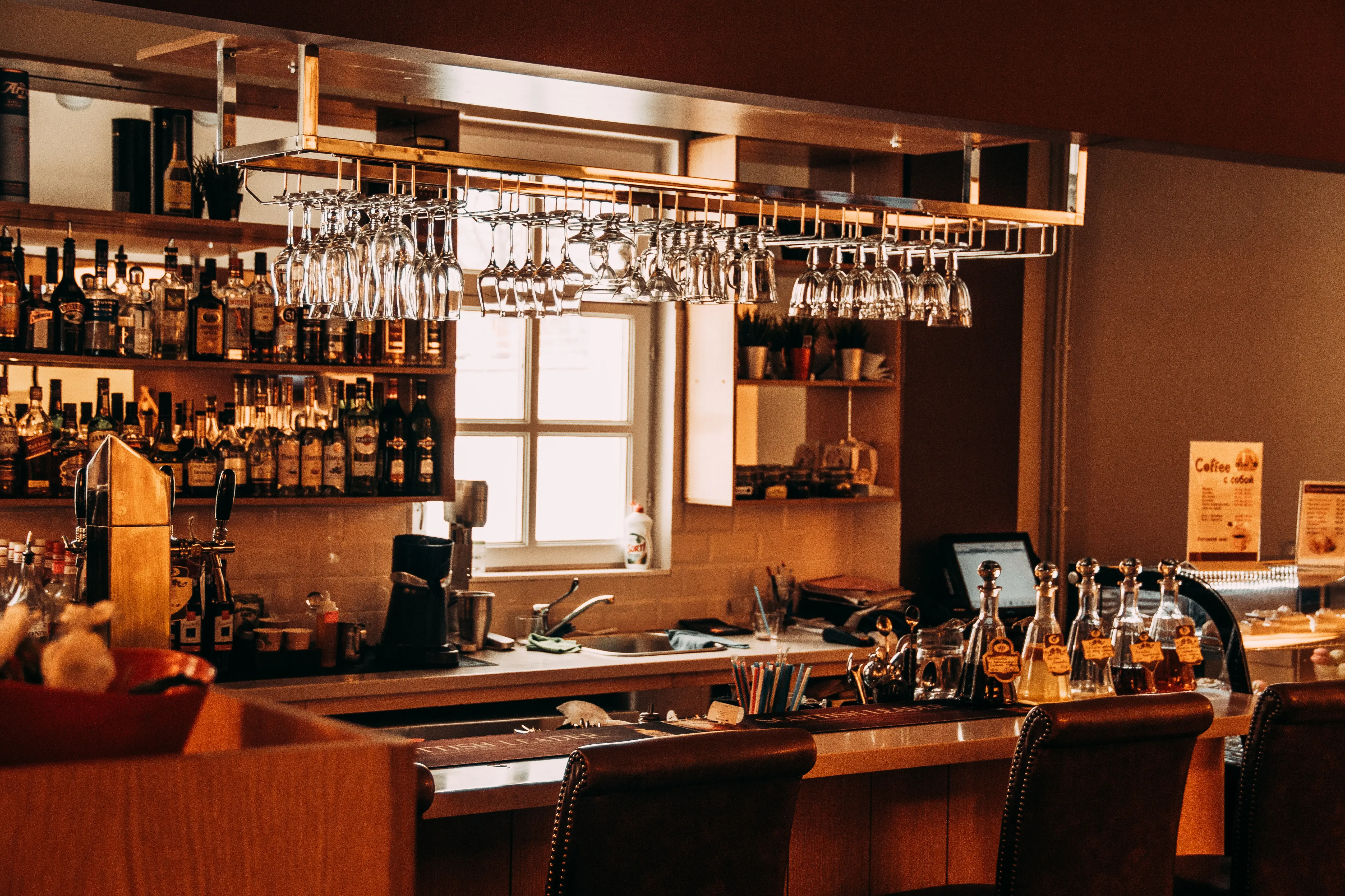 Bar Counter with Glasses