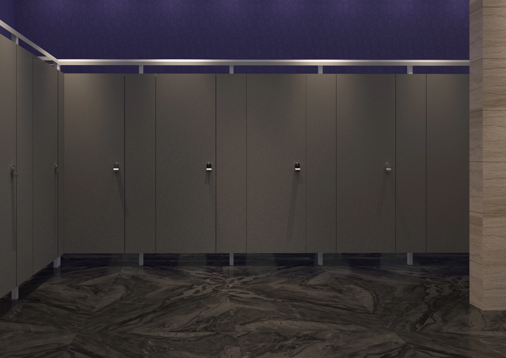 Brown Scranton Eclipse Series Bathroom Stalls