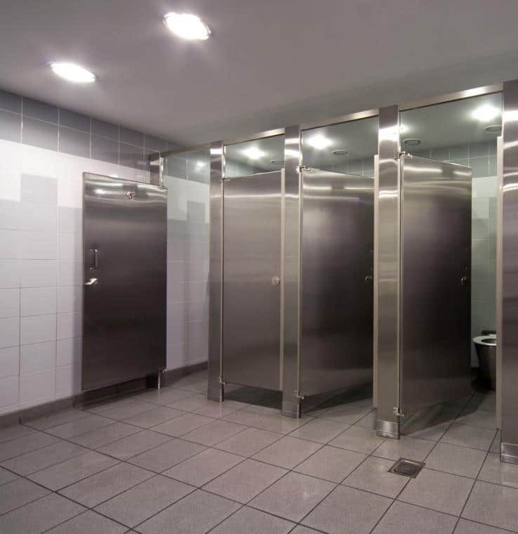 Hadrian Elite stainless steel toilet partitions