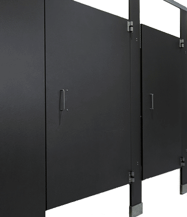 Black High Pressure Laminate Bathroom Stalls