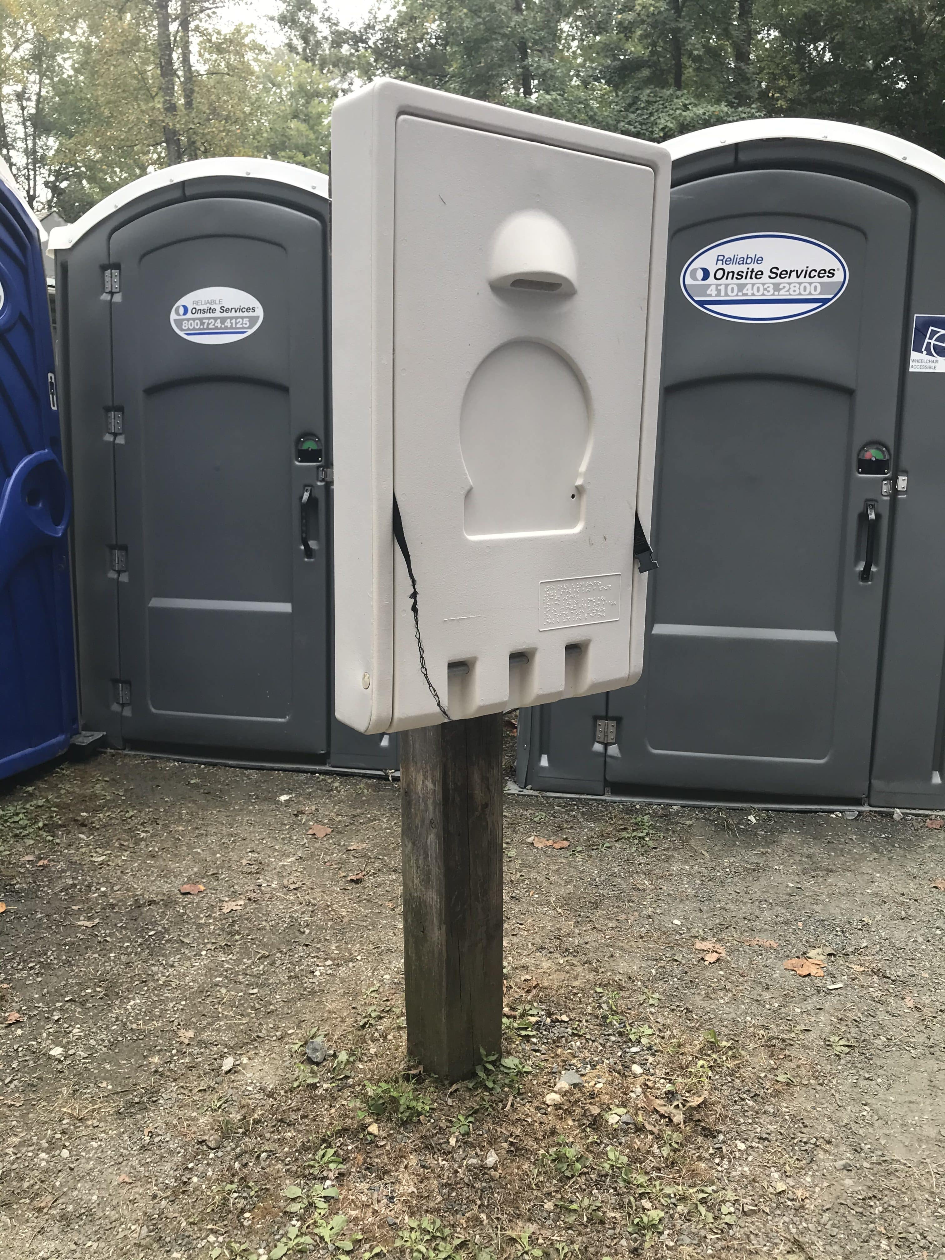 Baby Changing Station on a Wooden Post
