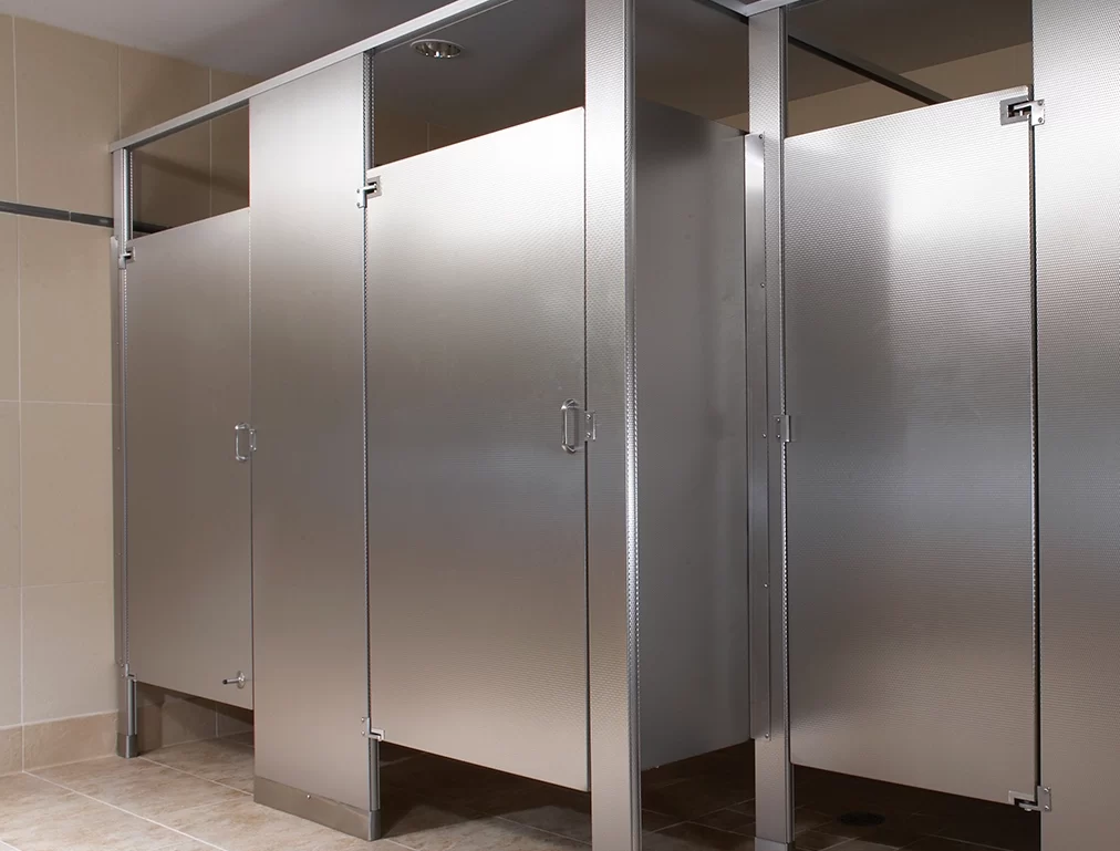 Three Bradley Stainless Steel Stalls