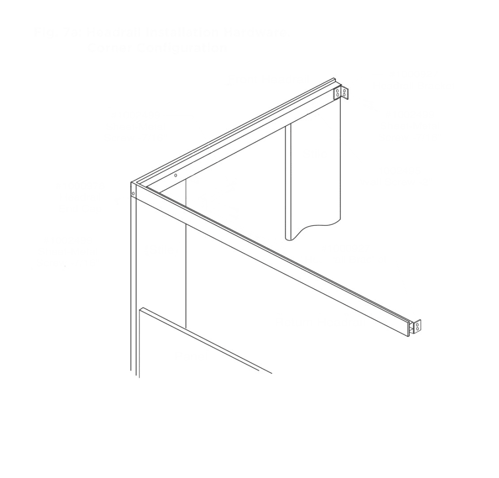 Bobrick Aluminum Headrail 1002385 Partition Plus