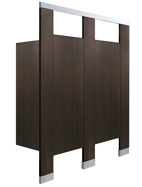 Brown Wood Patterned High Pressure Laminate (HPL) Bathroom Partitions