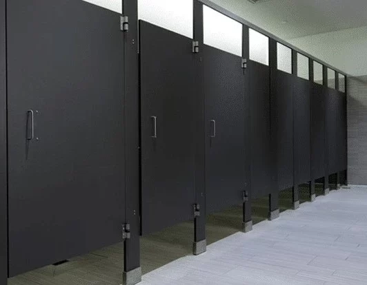 Black HPL bathroom stalls