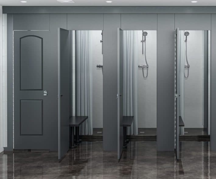 Scranton HDPE Plastic combo Shower Stalls and Dressing Compartments in grey