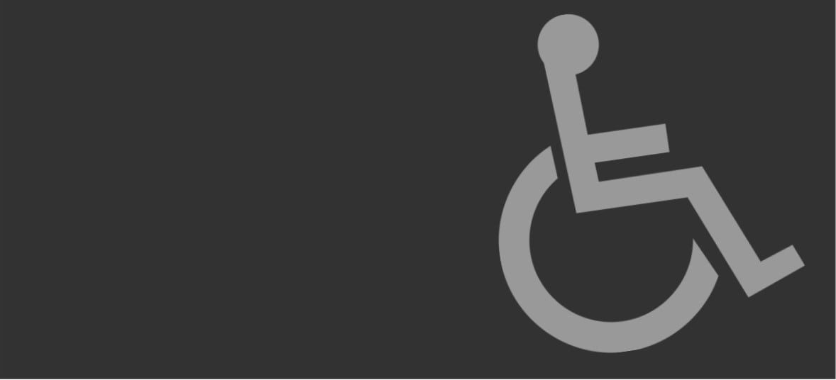 Black box with grey wheelchair symbol