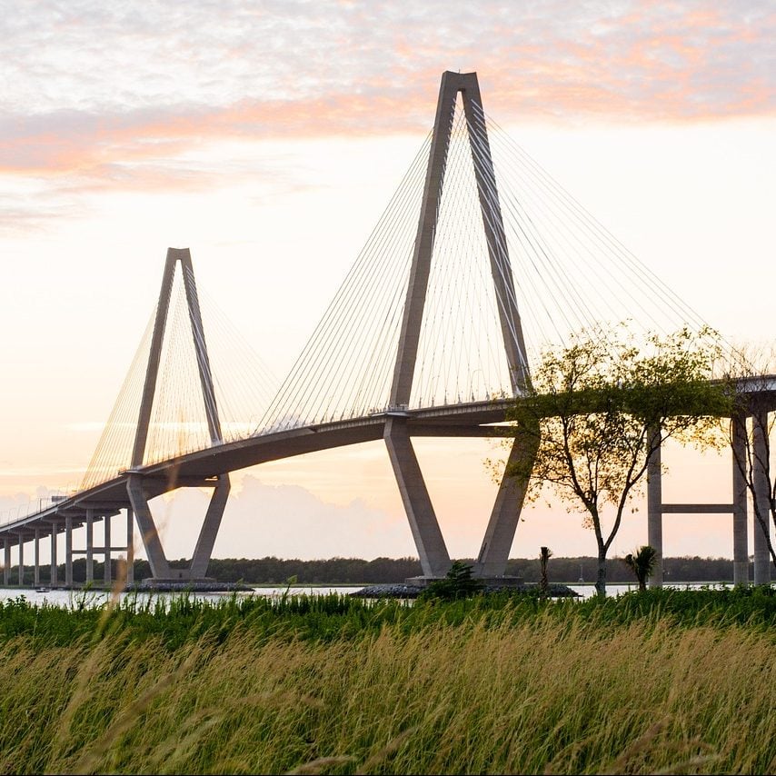 Photograph of old city buildings in Charleston, South Carolina.