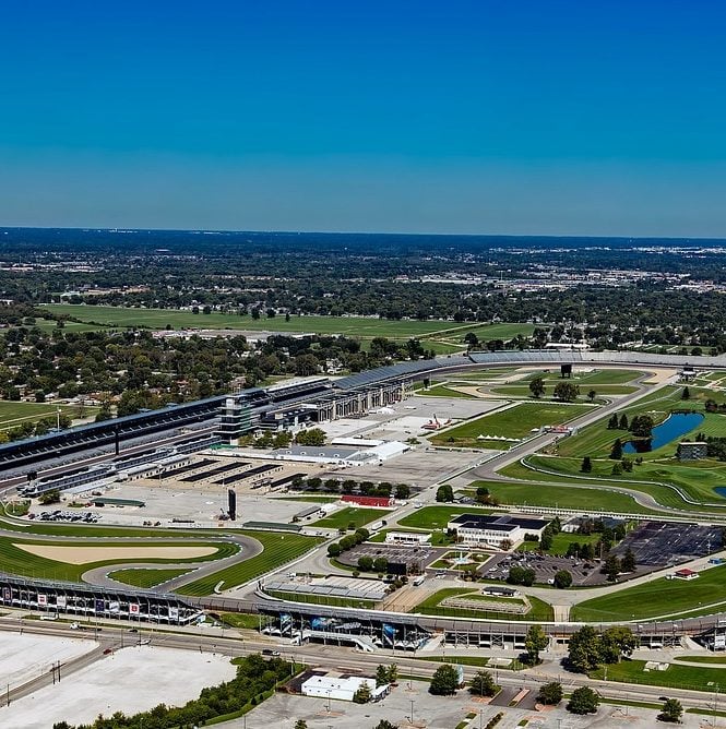 Aerial photograph of Indianapolis International Motor Speedway.