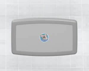 Koala Kare's Horizontal Surface Mounted Baby Changing Station KB300 - Front View Closed in Gray